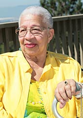 elderly woman smiling